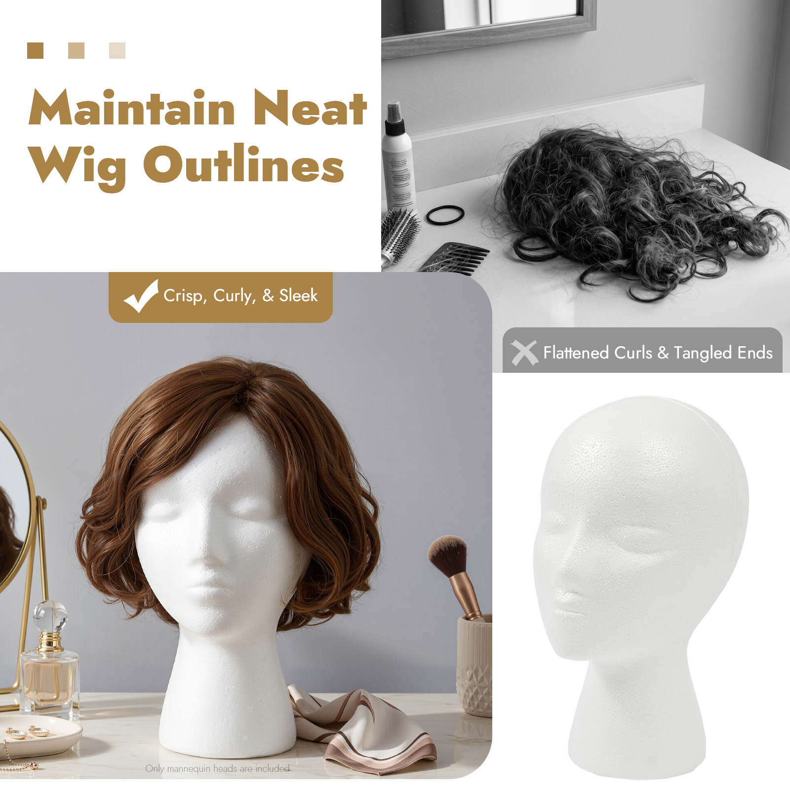 12 Pack EPS Foam Mannequin Hea - Cosplay Prop Foam recension och pris