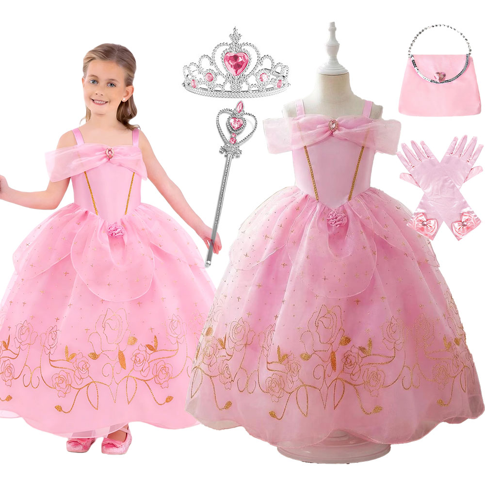 Girls Pink Princess Dress Off  - Cosplay Prop Bow recension och pris